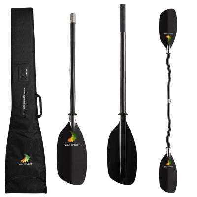 China Aluminum Alloy Full Mold Carbon Fiber Whitewater Paddle With Cranked Shaft And Long Lifespan For ZJ Sport Wild Water Raft for sale