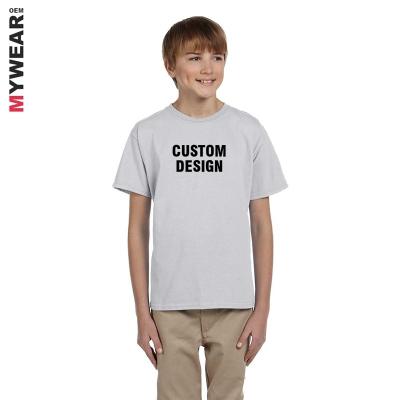 China Children 76000B Kids Plain Cotton T-shirt White Organic Anti-Shrink T-shirt Short Sleeve Custom Copy for sale