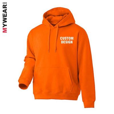 China OEM Plain Anti-Shrink Mens Hoodie 60% Cotton 40% Orange Polyester With Printing Casual Logo Design for sale