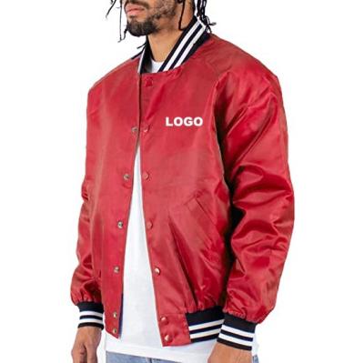 China Custom Made Breathable Bomber Jacket Satin Varsity Jackets Custom Embroidery Or Print Made In China for sale