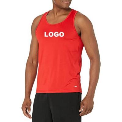 China Sporty custom tank tops for men tailored printed sport gym wear cotton polyester printing design for sale