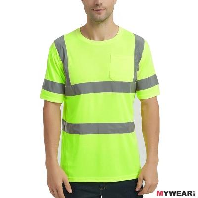 China Customized Work High Common Wear Sports T-shirt Construction Reflector Logo Visibility Safety Anti-Shrink Quick Dry Shirt for sale