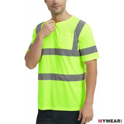 China Custom Wholesale High Visibility Reflective T-shirts Anti Shrink High Visibility Safety Reflective Apparel for sale