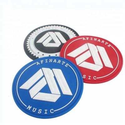 China Wholesale 3D Injection Badge Maker Design Custom Embossed 3D Music Club Logo Rubber PVC Patches For Hat for sale