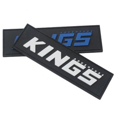 China Sustainable Hot Sale Custom Embossed Name Logo 3D PVC Soft Rubber Patches For Hat for sale