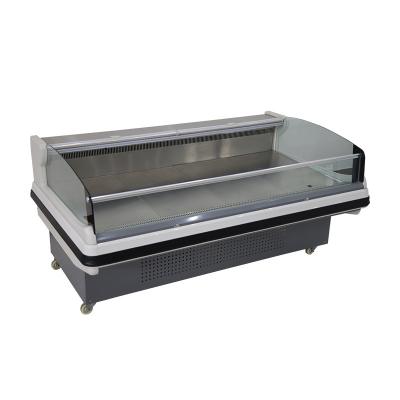 China Single-temperature Supermarket Display Fridge Fish and Freezers Fresh Meat Counter Serving Refrigerator for sale