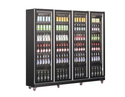 China Black Single-temperature Cool Drinks Beer Fridge Commercial Refrigerator Freezer Commercial 4 Doors Color Refrigerator for sale