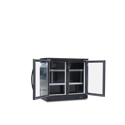 China Single-Temperature Hotel Glass Display Fridge Hinge Back Bar Cooler Beer Bar Fridge for sale