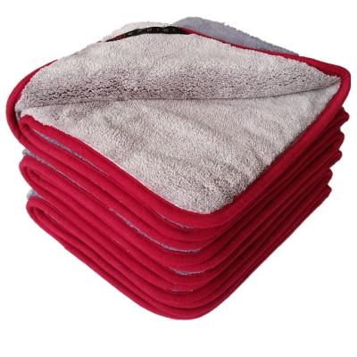 China Ultra Thick And Soft Microfiber 1200gsm Stock Available Car Polish Cloth Cleaning Towel for sale