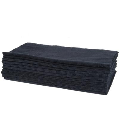 China Compressed Ultrasonic Edgeless Towel Microfiber Cutting Cleaning Cloth Edgeless Black Color 40x40cm for sale