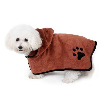 China Paw Print Microfiber Embroidered Viable Absorbent and Quick Dry Dog Bath Towel Grooming Towel for sale