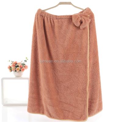 China Wholesales Compressed Microfiber Fleece Body Wrap Coral Towel For Lady for sale