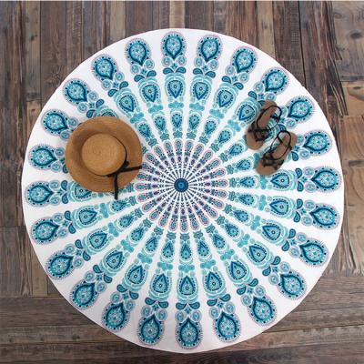 China 2018 luxury beauty circle microfiber mandala wholesale QUICK DRY large thick round digital printed thick round beach towels custom made for sale