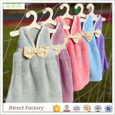 China Cute Style Compressed Coral Fleece Robe Kitchen Hand Towel Robe Design for sale