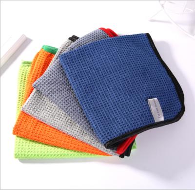 China Newest Style Design 40*40cm Cheap High Quality QUICK DRY Microfiber Waffle Weave Drying Cleaning Cloth Car Tea Towel for sale