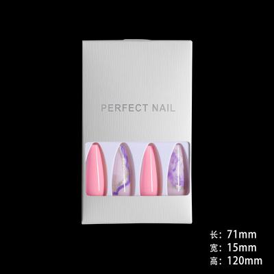 China Meaterial Wholesale Eco-friendly False Nail Tips Full Cover Artificial Press On Nail Tips French Fake Nail Tips for sale