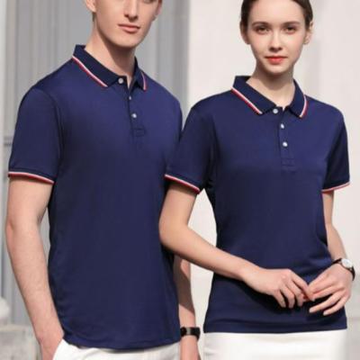 China Breathable Men's and Women's Short Sleeve Polo Shirts, Cotton T-Shirts, Lapel, Active Wear, Custom Logo Workwear, V-Neckline Solid Color for sale