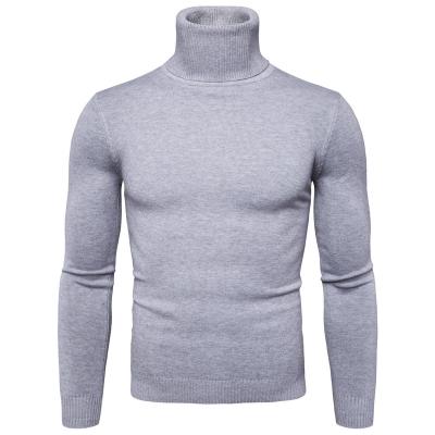 China Anti-wrinkle OEM Factory Turtle Neck Men's Sweater Autumn Simple Solid Color Lapel Knitted Thin Pullover Shirt Basic Sweater for sale