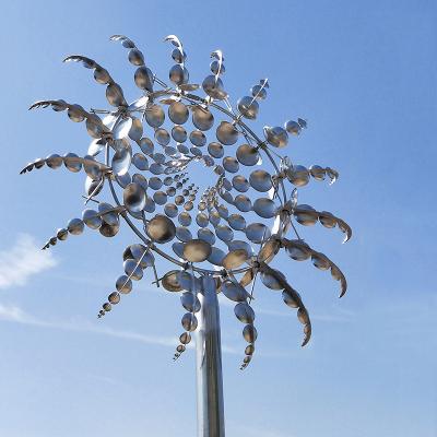 China Europe Large Stainless Steel Kinetic Wind Spinner Sculpture On Outdoor Garden for sale