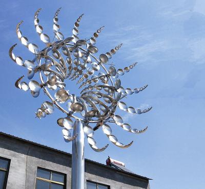 China Europe Giant Outdoor Modern Metal Sculpture Art Stainless Steel Kinetic Wind Sculpture for sale