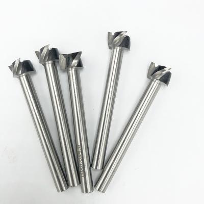 China HIGH SPEED STEEL T-slot end mill with parallel shank HSS m2 nun-standard milling cutter in 3flute for sale