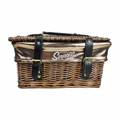 China Nature Sustainable Indoor Outdoor Rattan Gift Wholesale Customized Wicker Pinique Basket for sale