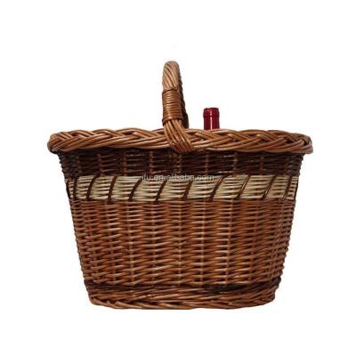 China Africa hot sales wicker wine carrier baskets/wicker picnic basket /willow picnic basket with handle for sale