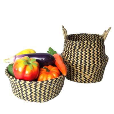 China Sustainable Hand - Woven Belly Tabletop Storage of Small Plant Plankton and Decorative Basket for sale