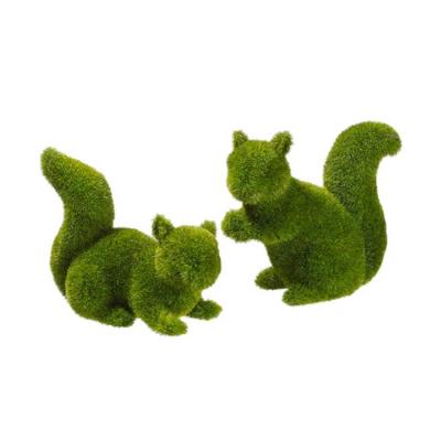 China Viable Moss Topiary Frame Handmade Animal decoration and flower pot green frattan flower plant pot for sale