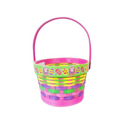 China 2021 LUXURY Hot Sale Storage Chinese Cheapest Gift With Handle Flower Easter Bamboo Basket for sale