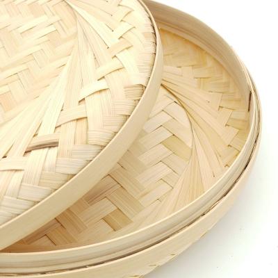 China Yulin Viable Jiafu Round Natural Bamboo Storage Basket Organizer for sale