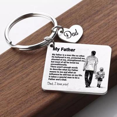 China High Quality Stainless Steel Metal High Quality Customized Customized Father'S Day Key Chain Keychains for sale