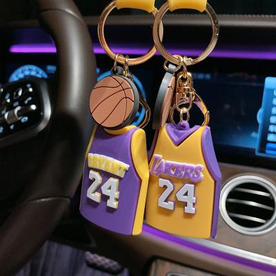 China Hot Selling Wholesale Eco-Friendly Silicone Custom Metal Ring Rubber Jersey Pendant Keychain for sale