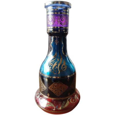 China Shisha Hookah Exquisite Handmade Base Shisha Smoking Glass Bottle With Colorful Pattern Bottom Vase Accessories Chicha Narguile for sale