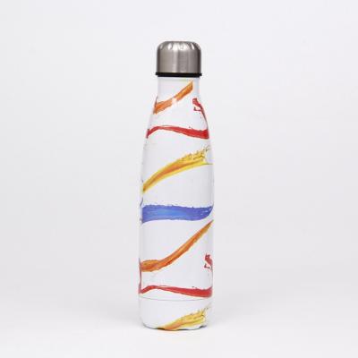 China Sustainable Botella De Agua Steel Bottle Cola Shape White 500ml 2021 New Logo Water Bottle Stainless Steel Custom Made for sale