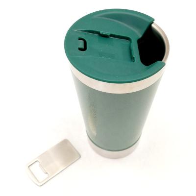 China Sustainable Stainless Steel Insulated Cold Beer Mug With Bottle Opener On The Lid for sale