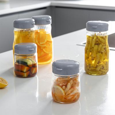 China Freshness Keeping Amazon Hit Food Grade Airtight Glass Jars Marine Kitchen Grains Sealed Cereals Storage Bottle for sale