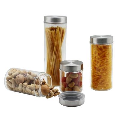 China Freshness Preservation Soda Lime Glass Coffee Beans Storage Jar Set 4PCS Different Size for sale