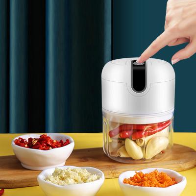 China USB Stocked Kitchen Picadora Electrica, Portable Mini Electric Food Vegetable Meat Garlic Chopper Grinder Slicer Masher With Button for sale