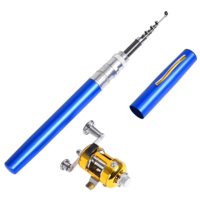 China High Quality Spinning Carbon Pen Pole Retractable Fishing Tackle Ice Fishing Trick Winter Ice Fishing Rod Reels for sale