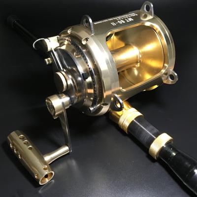 China Hot Sale 2 Speed ​​80W Ocean Boat Big Game Tuna Shark Fishing Reels Saltwater Big Game Max Drag 45Kg Deep Sea Fishing Reel Straight 2 for sale