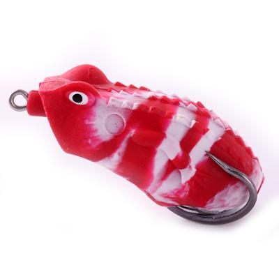 China Outdoor Fishing Activity Mini High Quality Realistic Fishing Lures Frog Red Color Jumping Frog Lure OEM Hand Made Frog Fishing Lures for sale