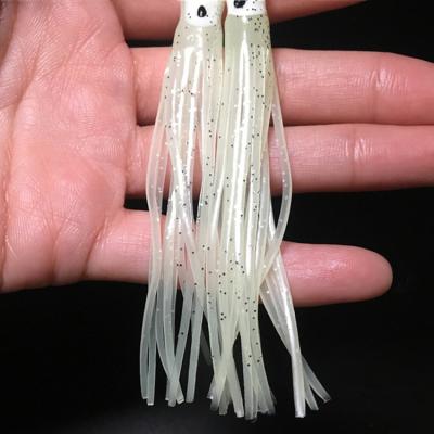 China Saltwater Bait 12cm Hard Squid Skirt Fishing Lure Seawater Resin Octopus Soft Bait Worm Plastic Fishing Tackle Lure Skirts Octopus for sale