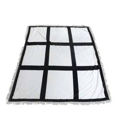 China PORTABLE High Quality DIY Blank Knitted Large 9 Panel Photo Sublimation Throw Blanket Plaid Custom for sale