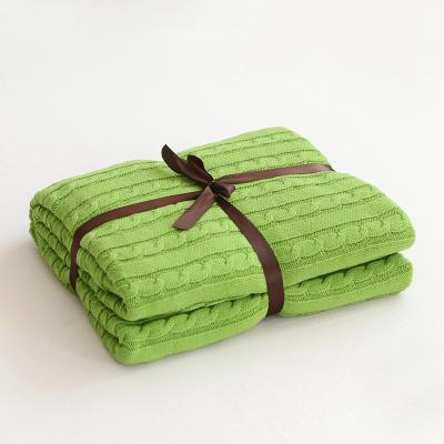 China PORTABLE High Quality Knitted Cotton Throw Blanket Cozy And Soft Warm Knitted Blanket for sale