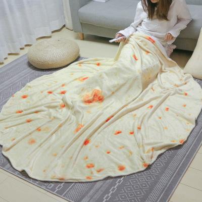 China PORTABLE Wholesale Round Burrito Tortilla Flannel Fleece Blanket Super Soft Printing Blanket for sale