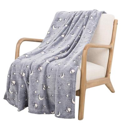 China Unicorn Soft Kids Lightweight Comfy Flannel Wearable Throw Blanket Glow In The Dark for sale