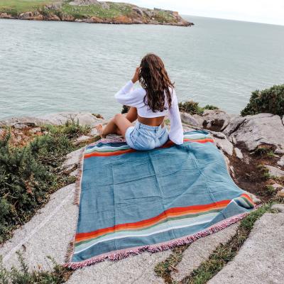 China PORTABLE Hot Sale Travel Tapestry Wall Hanging Throw Blanket Jacquard Woven Camping Blanket Blanket for sale