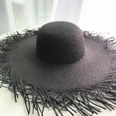 China Wholesale Sun Flat Brim Beach Summer Lady Image Fashion Outdoor Paper Straw Hat For Women for sale