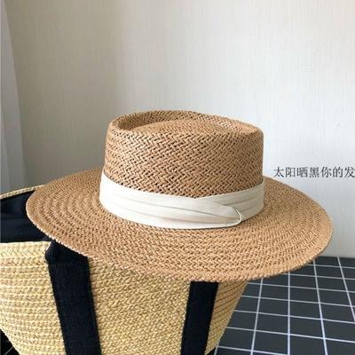 China Wholesale hot sale picture flat surface lady summer beach hat wide brim straw hat for women for sale